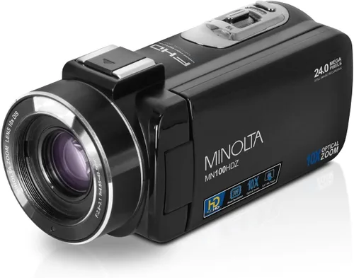 Miniatura 3 de Minolta Videocámara: video Full HD de 1080p, fotos de 24MP, zoom óptico de 10x, zoom digital de 36x, estabilización óptica, pantalla táctil de 3