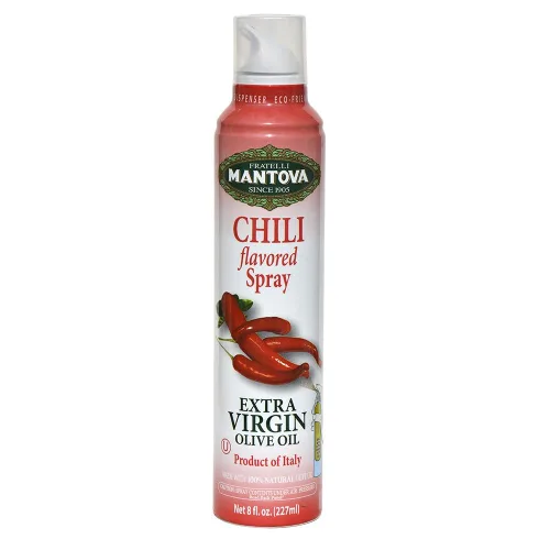 Mantova Spray de Aceite de Oliva Extra Virgen Sabor Chile 8 oz. Botella de Aerosol - Controla la Cantidad de Aceite - Ideal para Ensaladas y Cocina