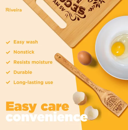 Miniatura 5 de Regalos Riveira para suegra – Cucharones de madera para cocinar como regalos para mamá y tabla de cortar para regalos de cumpleaños para mujeres