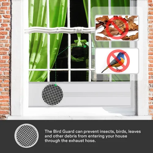 Miniatura 6 de VIVOSUN Kit de ventilación de ventana, kit de sellado portátil de ventana de CA, compatible con conductos de 4 pulgadas/6 pulgadas y manguera de 5.9