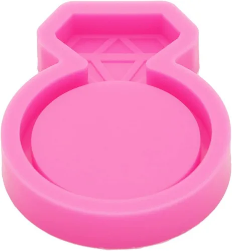 Miniatura 3 de Molde de resina de silicona con forma de anillo súper brillante, molde de silicona con respaldo de anillo de gema de diamante, moldes de chocolate