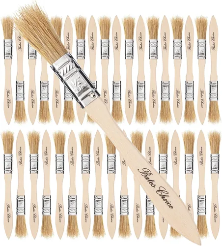 Miniatura 12 de Bates - Pinceles de pintura de cerdas naturales de 1 pulgada, juego de 16 unidades para pintura de astillas, tinte de madera y uso general