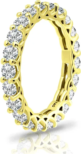 Miniatura 2 de Hoops & Loops Anillo de boda de plata de ley 925 con circonita cúbica de 0.118in de corte redondo, anillo de compromiso apilable de aniversario