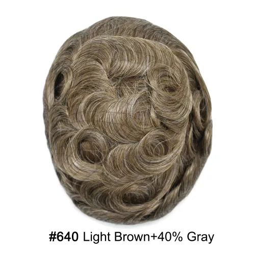 Miniatura 100 de Toupee Hair Piece For Men 100% Real Human Hair System Natural Looking Hairpieces For Men Hair Units Protesis Capilar Para Hombre 8''X10'' #610#6