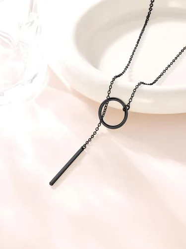 Miniatura 7 de FOCALOOK Collares largos para mujer, chapados en oro de 14 quilates, delicado colgante de barra de gota en forma de Y, juego de aretes de 28 pulgadas