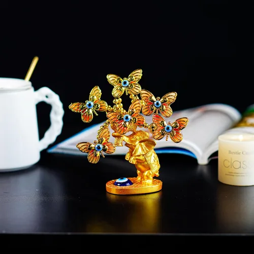 Miniatura 6 de YU FENG Elefante dorado y elefante Dios mal de ojo árbol