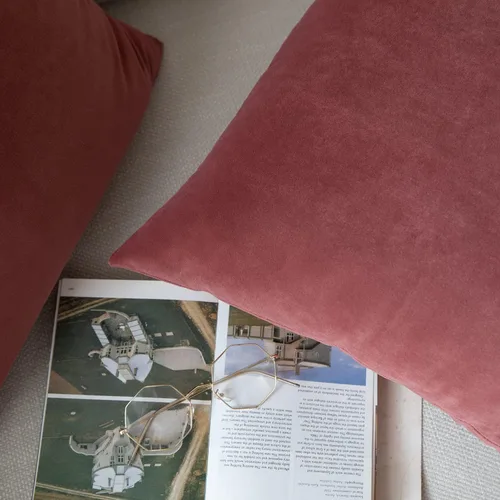 Miniatura 6 de Juego de 2 fundas de almohada de terciopelo para sofá y cama, 18 x 18 pulgadas, color malva