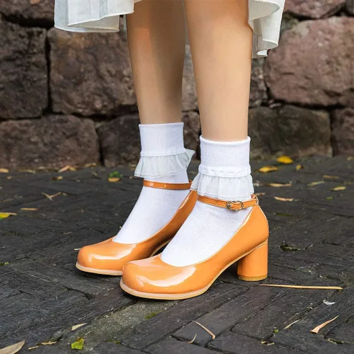 Miniatura 3 de SEMOHOLLI Calcetines de tobillo para mujer calcetines de tobillo con volantes de encaje para mujer moda para damas niñas princesa