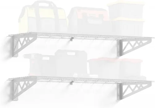 Miniatura 9 de Estante de pared SafeRacks, para garaje, 2 unidades, 45.72 x 121.92 cm, con ganchos para bicicleta Hammertone