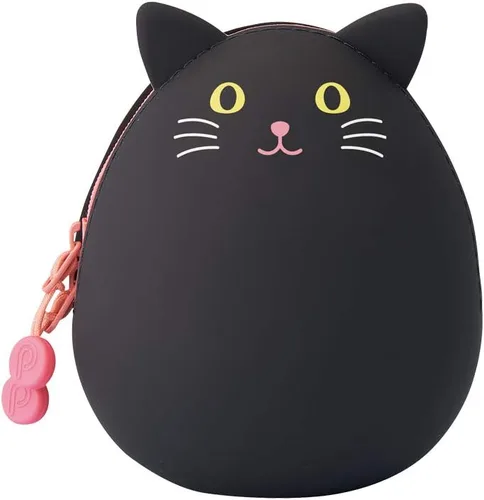 Miniatura 12 de LIHITLAB PuniLabo - Bolsa con cremallera, forma de huevo, 3.8 x 4.7 pulgadas, gato negro (A7783-3)