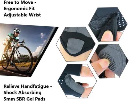 Miniatura 4 de LuxoBike Guantes de ciclismo para hombre almohadilla de gel de 0.197in Guantes de ciclismo especializados ultra transpirables Guantes de bicicleta