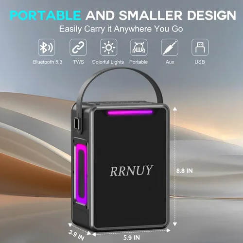 Miniatura 3 de Altavoz Bluetooth portátil de 60 W IPX6 impermeable altavoces inalámbricos con graves profundos, emparejamiento TWS, sonido estéreo DSP, luz LED