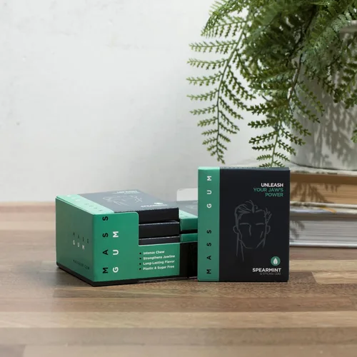 Miniatura 2 de MASS GUM Chicle Tough - Menta verde - Ejercitador de mandíbula - Goma de mascar dura - 10 paquetes de 12 piezas (120 piezas en total)