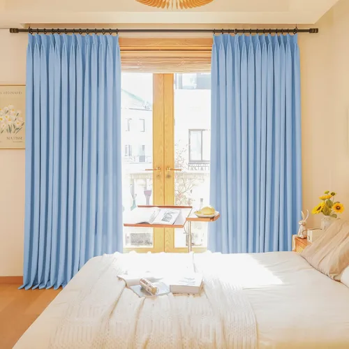 Miniatura 10 de HUTO Cortinas Plisadas de Pinzas Opacas con Aislamiento Térmico para Oscurecer la Habitación, Panel de Tratamiento de Ventana para Sala de Estar