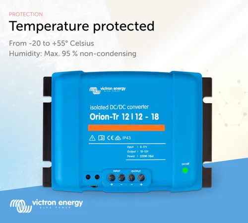 Miniatura 4 de Victron Energy Orion-Tr Convertidor de CC a CC - 12/12-Voltios 18 Amperios 220-Vatios - Protección IP43 - para Sistemas de Batería Dual - Aislado