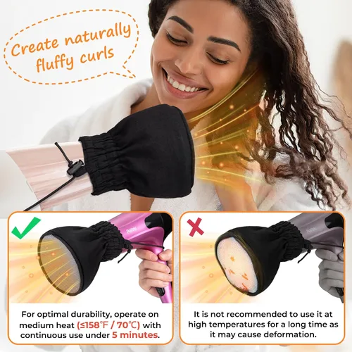 Miniatura 5 de Noverlife Difusor de secador de pelo, tapa difusora universal para secadora de pelo, accesorio de doble capa de nailon para secador de pelo, funda