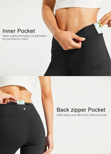 Miniatura 4 de Willit - Leggings de cintura alta con forro polar para mujer, impermeables, térmicas, para senderismo, yoga, correr