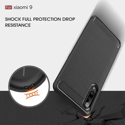 Miniatura 3 de Funda para Xiaomi Mi 9 - Funda delgada de absorción de impactos de fibra de carbono (negro)