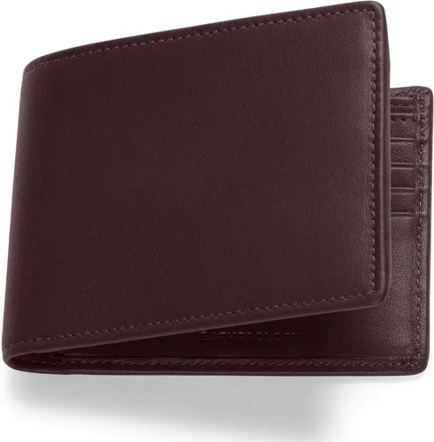 Miniatura 6 de Leatherology Cartera plegable marrón para hombre con solapa para tarjeta de identificación, RFID disponible