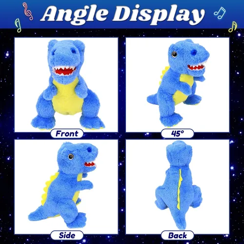 Miniatura 6 de Peluche LED de dinosaurio azul iluminado, para cumpleaños, Navidad, juguetes de peluche T-Rex, regalos para niños pequeños, 12.5 pulgadas