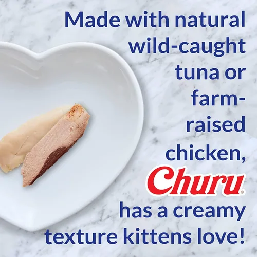 Miniatura 6 de INABA Churu para gatitos, golosinas de puré cremoso para gatos que se pueden lamer con DHA, EPA, vitamina E y taurina, 0.5 onzas cada una, 48 tubos