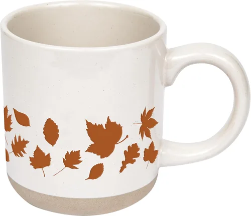 Miniatura 11 de Sweet Water Decor Taza de café de otoño con diseño de hojas marrones, taza de gres de 14 onzas para té y sidra, apta para microondas y lavavajillas