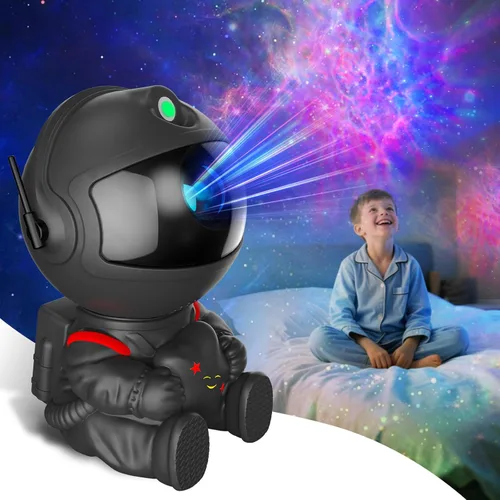 Miniatura 7 de Luz de Estrellas Nebulosa Astronauta para Niños - Proyector de galaxia para dormitorio/sala de juegos para adultos, decoración de cine en casa negro、