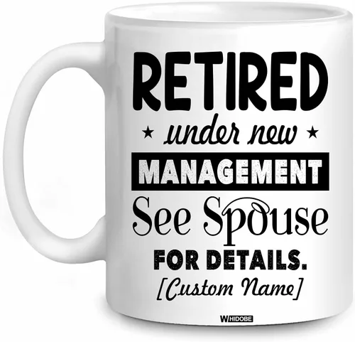 Miniatura 11 de WHIDOBE Taza de jubilación divertida personalizada con texto en inglés "Retired Not My Problem Any", taza para mujeres, hombres, papá, mamá, taza