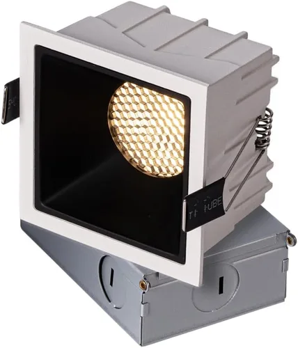 Aisilan - Iluminación empotrable cuadrada, regulable de 7 W, 3 pulgadas, luces LED empotrables con caja de conexiones, luz LED descendente para