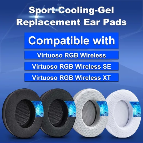 Miniatura 2 de Almohadillas de gel refrescante de forma ovalada para Virtuoso RGB Wireless, XT, SE Agujero interior más grande ampliado
