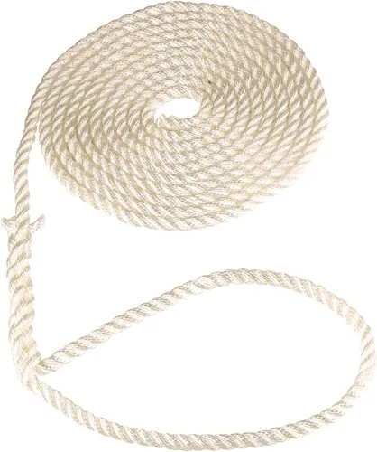 Miniatura 7 de Attwood 11706-7 Premium 3-Strand Twisted Nylon Dock Line, 1/2-Inch Thick, 15 Feet Long, Pre-Spliced One End, White (Pack of 3)