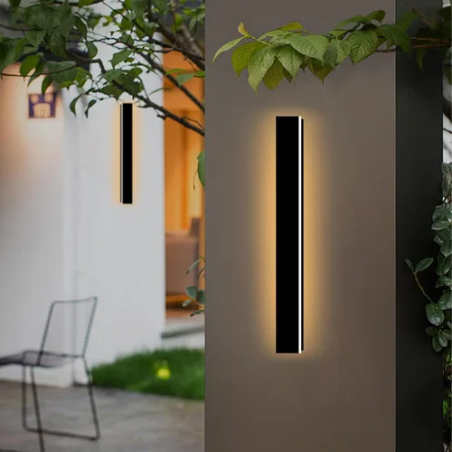 Miniatura 10 de Paquete de 2 luces de pared para exteriores de 39 pulgadas, montaje en pared, aplique moderno para exteriores, iluminación exterior lineal larga LED