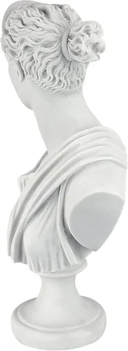 Miniatura 6 de Design Toscano PD72519 Busto escultórico de resina de mármol consolidado de Diana de Versalles, blanco