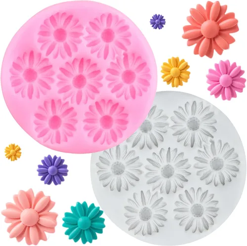 Miniatura 21 de Moldes de silicona de girasol, molde de fondant de flores para decoración de pasteles, decoración de cupcakes, pasta de caramelo de chocolate, juego