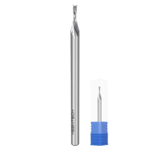 KEENTECH Broca de enrutador Sprial de punta plana de 2 flautas de corte descendente de 0.118 in para máquina enrutadora CNC, diámetro de corte de