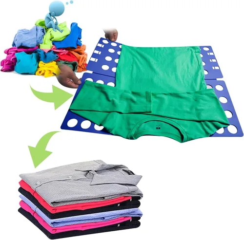 Miniatura 2 de GYE Tabla Plegable para Camisetas Carpeta de Ropa Organizador de Lavandería Herramienta Duradera de Plástico Tabla Plegable Fácil y Rápida para Azul