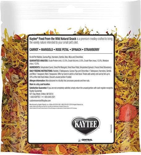Miniatura 6 de Kaytee Comida de La Selva Snack Natural para Conejos, Cobayas y Otros Animales Pequeños, 1 Onza