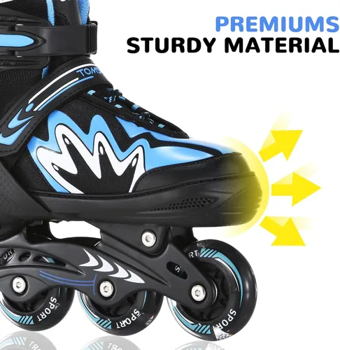 Miniatura 6 de TOMSHOO Adjustable Inline Skates for Kids Outdoor Roller Skates with Full Light Up Wheels Roller Blades for Girls and Boys Birthday Gift Azul