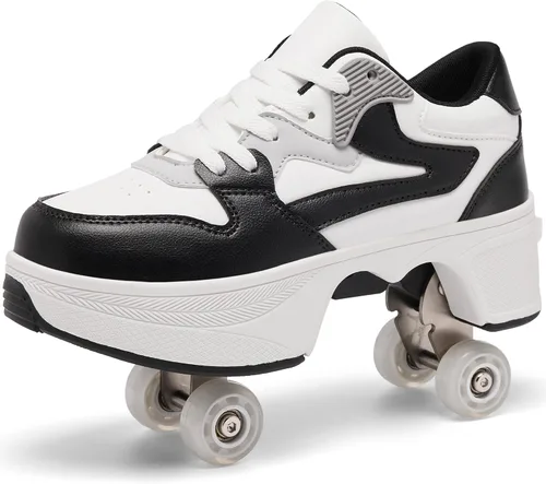 Miniatura 9 de Roller Skate Shoes for Women Girls Boy and Men 4-Wheels Fashion Professional Outdoor Indoor Quad-Skates for Kids & Adults Christmas/Birthday Gifts