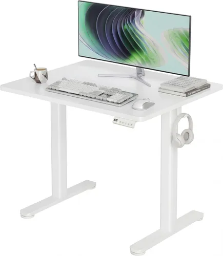 Miniatura 25 de Claiks Escritorio Eléctrico de Pie, Escritorio Ajustable de Altura para Pararse, Escritorio de Oficina en Casa de 48x24 Pulgadas con Tablero