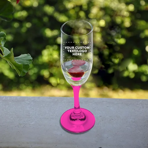 Miniatura 8 de DISCOUNT PROMOS Juego de 100 copas de champán personalizadas Premiere de 6.25 onzas, paquete a granel personalizado, elegante vaso para bodas