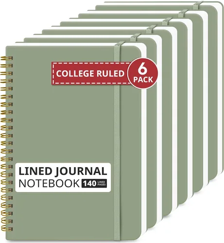 Miniatura 29 de Cuaderno rayado en espiral para mujeres y hombres, 140 páginas, cuaderno de tapa dura con rayas universitarias para trabajo y toma de notas, diarios