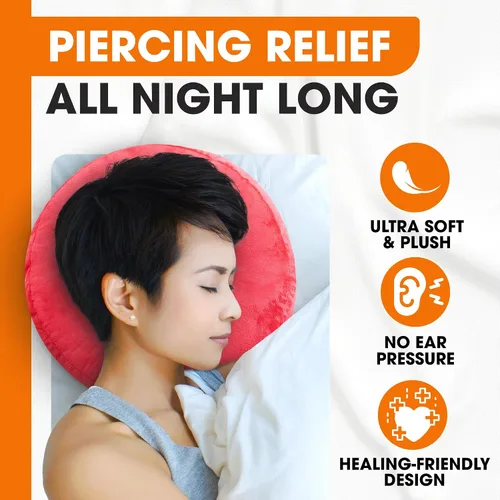 Miniatura 2 de Cheer Collection Almohada de dona para recuperación de piercings de oreja, almohada de lujo de microfibra para dormir de lado, para dormir