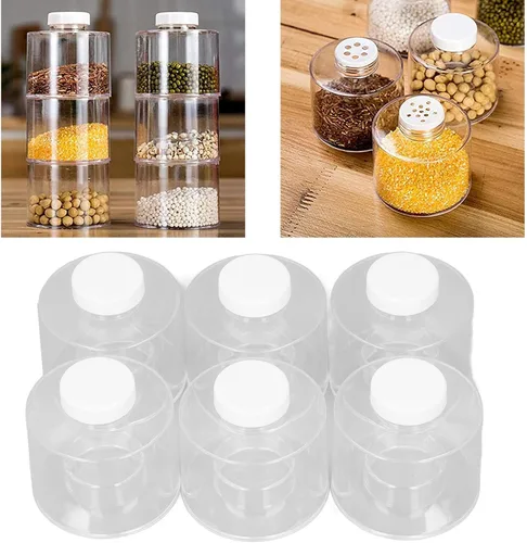 6 piezas apilables para especias, torre de especias, recipientes herméticos para especias, organizador de botellas de condimentos para especias,