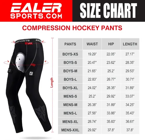 Miniatura 5 de EALER HCP200 Compression Hockey Pants with Athletic Cup & Sock Tabs, Hockey Jock for Men & Boys