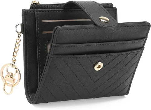 Miniatura 11 de GAEKEAO Billetera delgada para mujer, tarjetero con bloqueo RFID, billetera plegable con bolsillo para monedas con cremallera, ventana