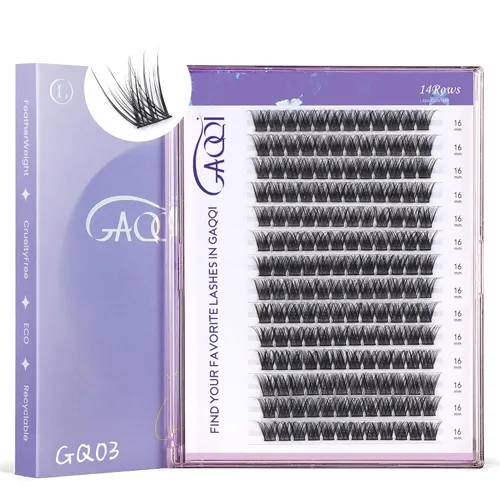 Miniatura 17 de GAQQI - Extensiones de pestañas en racimo, 120 pestañas en racimo, extensiones de pestañas de volumen 10-14 mm, pestañas individuales 3D multicapa