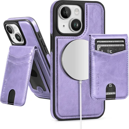 Miniatura 48 de SkyEagle Magsafe - Funda magnética 2 en 1 desmontable para iPhone 11 Pro Max con tarjetero, para mujeres y hombres, piel sintética con bloqueo RFID