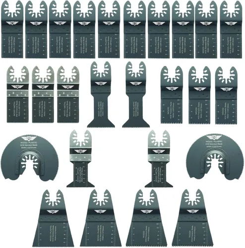 TopsTools FAKA26A - Cuchillas de mezcla de ajuste rápido compatibles con Dewalt Stanley Black y Decker Bosch Fein (no StarLock), Makita Milwaukee