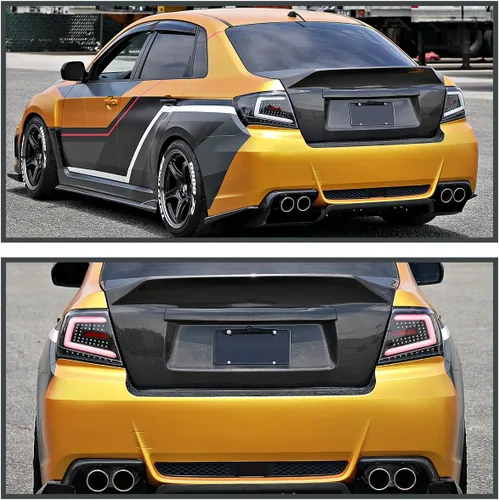Miniatura 2 de SPEC-D TUNING Luces traseras secuenciales negras con barra LED blanca compatibles con Subaru Impreza/Impreza WRX 2008-2011, conjunto de par